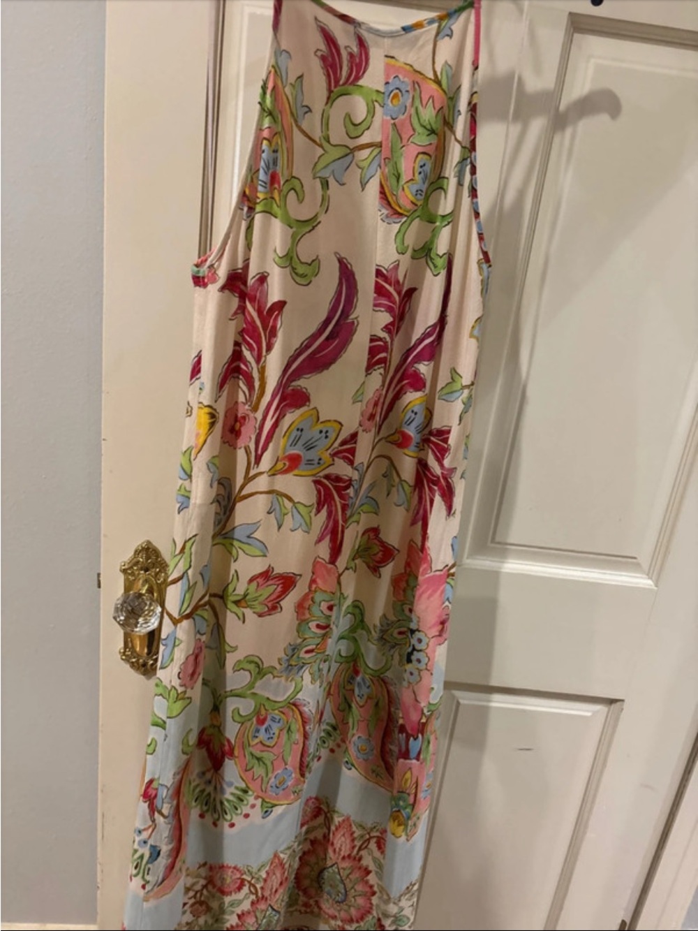 Zara Cream Maxi Dress with Pink, Green and Blue Floral Print - Picture 5 of 10